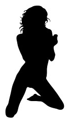 凌辱女性のイメージシルエット